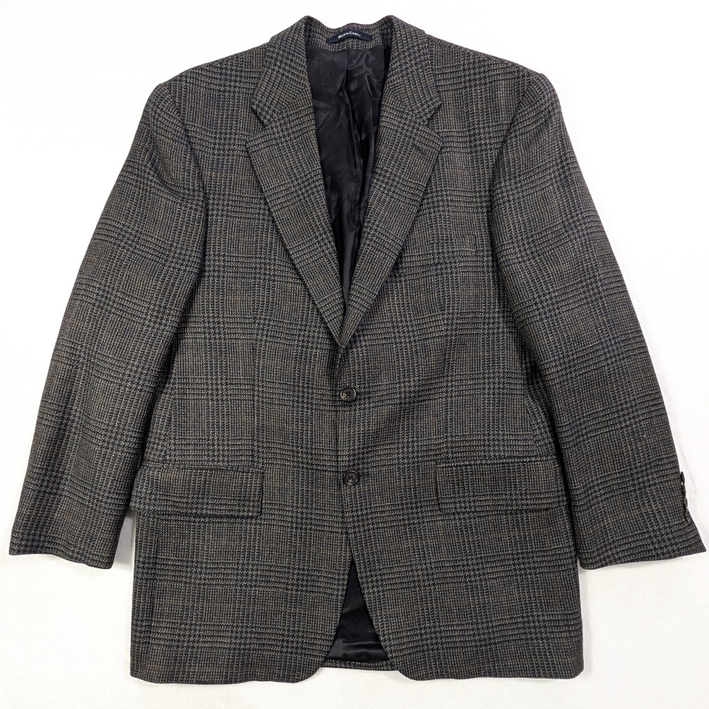 Jos. A. Bank Vintage 100% Wool Checkered Blazer Sport Coat 41R | Made in Canada